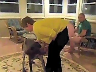 Woman fucks with dog and man